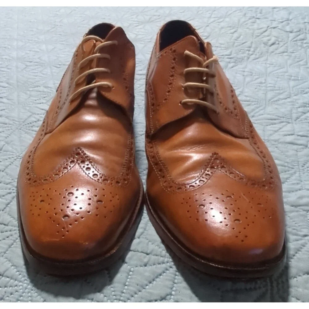 Cole Haan Air Giraldo Wingtip Oxfords Mens 11 British Tan Leather Brogue Classic